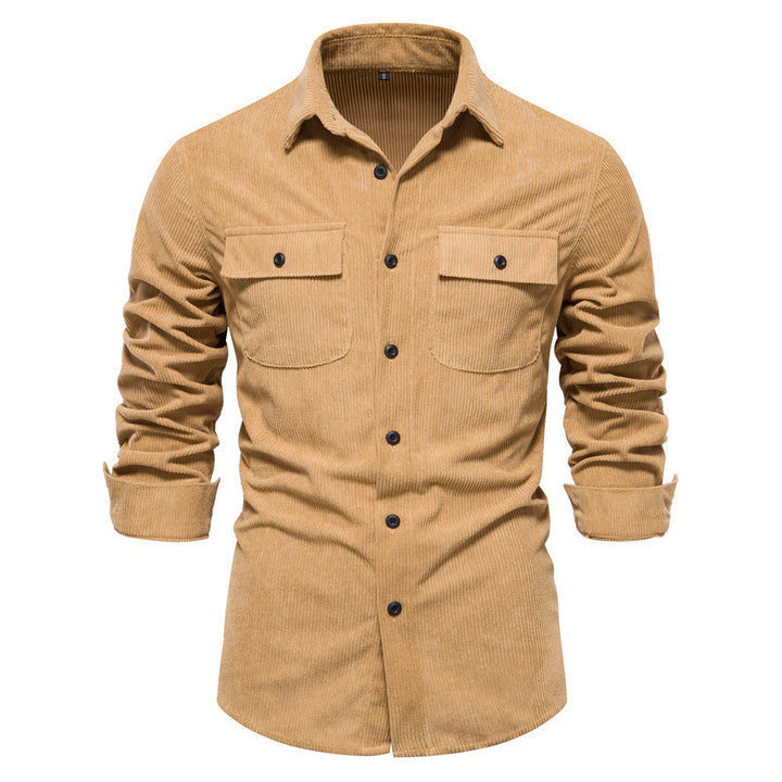 Men's fine cord overshirt with chest pockets, continuous button placket, and close-fitting silhouette Mune Fashion
