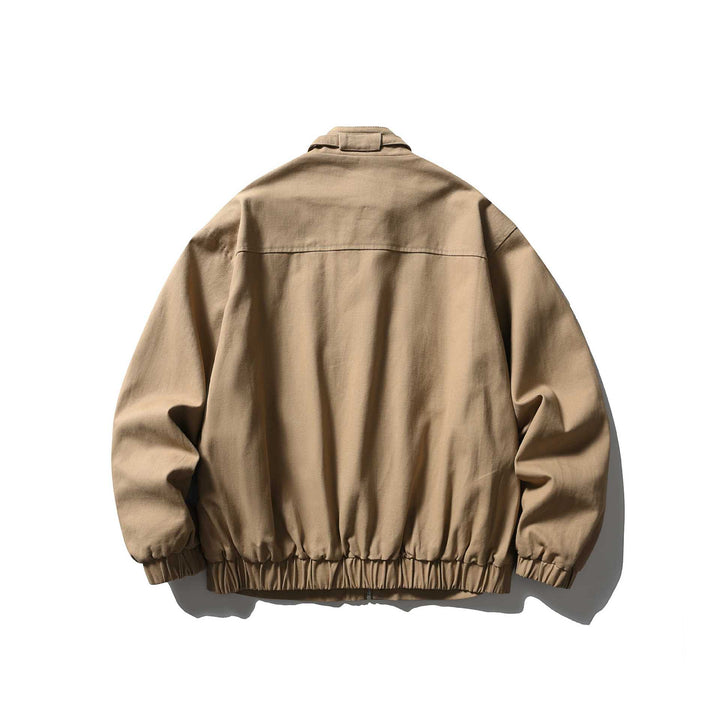 Men's Short Cut Functional Canvas Blouson Jacket with High Stand-Up Collar Mune Fashion