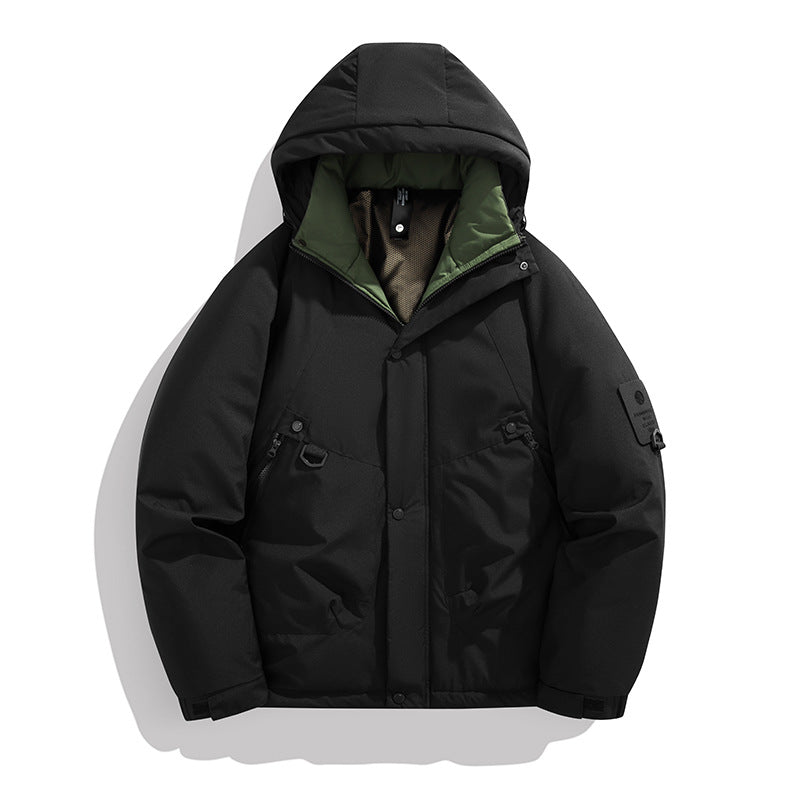 Men's Padded Hooded Jacket in Utility Style with Multi-Pockets and Adjustable Hem Mune Fashion
