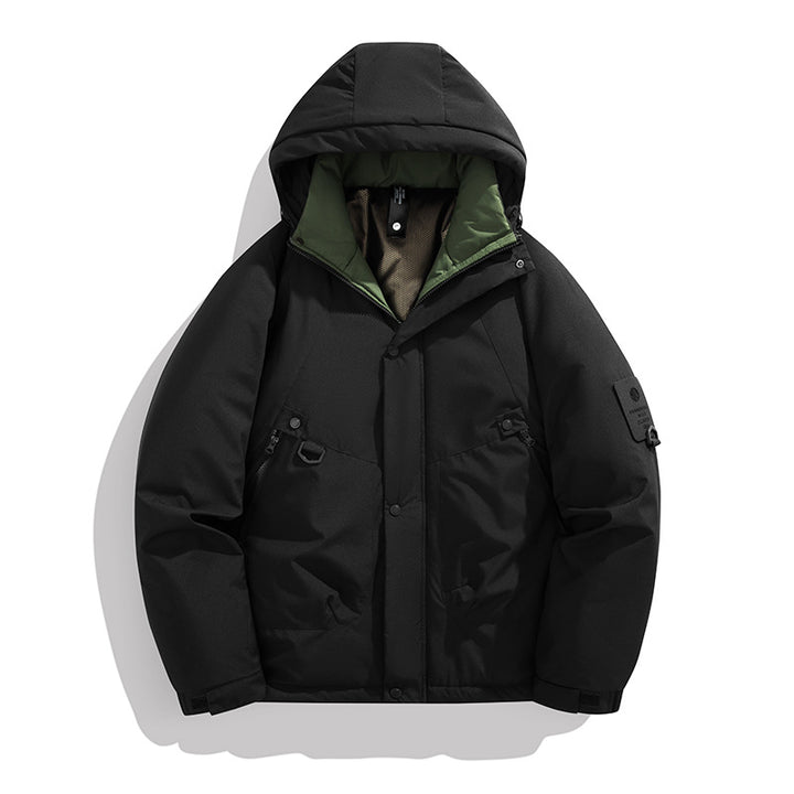 Men's Padded Outdoor Jacket with Hood, Multi-Functional Pockets and Windproof Outer Layer Mune Fashion