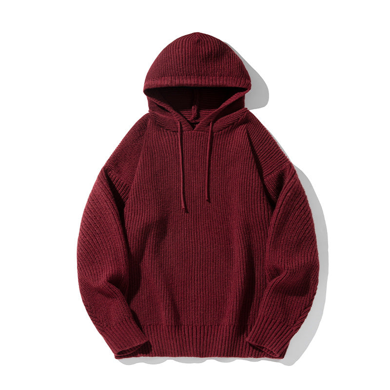 Unisex Chunky Knit Oversized Hooded Sweater with Ribbed Cuffs and Drawstring Mune Fashion