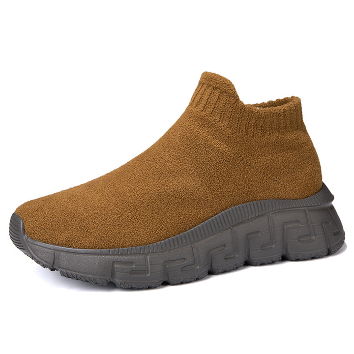 Women's cozy sock sneaker made of teddy velvet with elastic shaft and shock-absorbing profile sole Mune Fashion