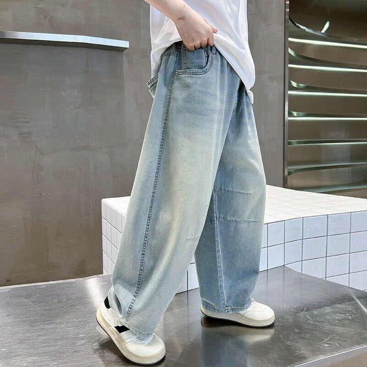 Women loose casual jeans with elastic waistband Mune Fashion