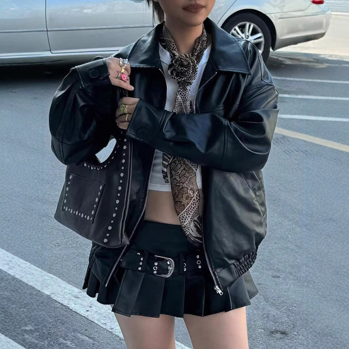 Women's Elegant and Casual Faux Leather Jacket