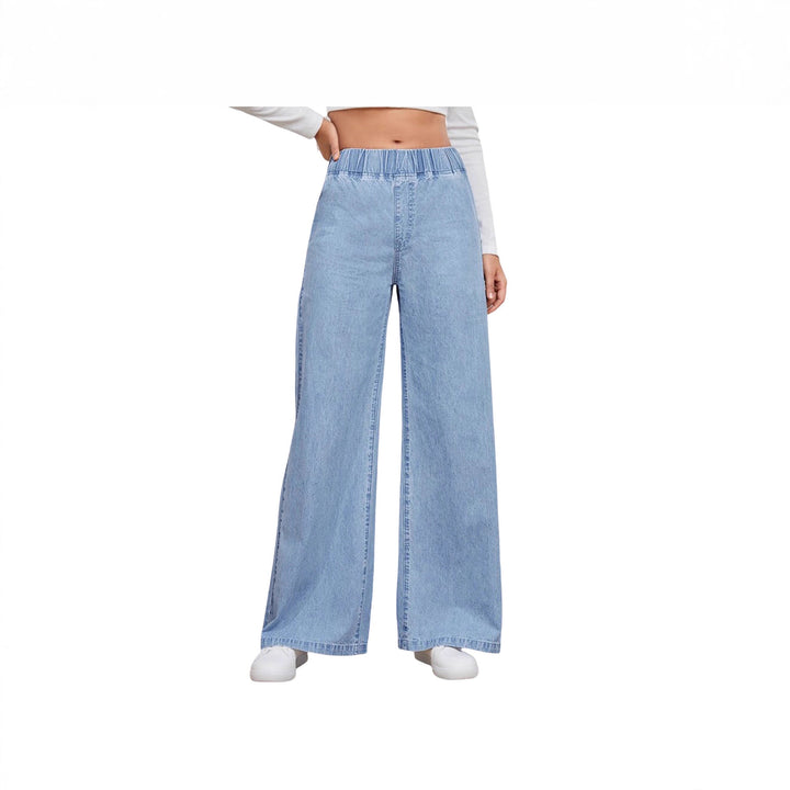 Women’s high-waist wide jeans with elastic waistband and flared leg Mune Fashion