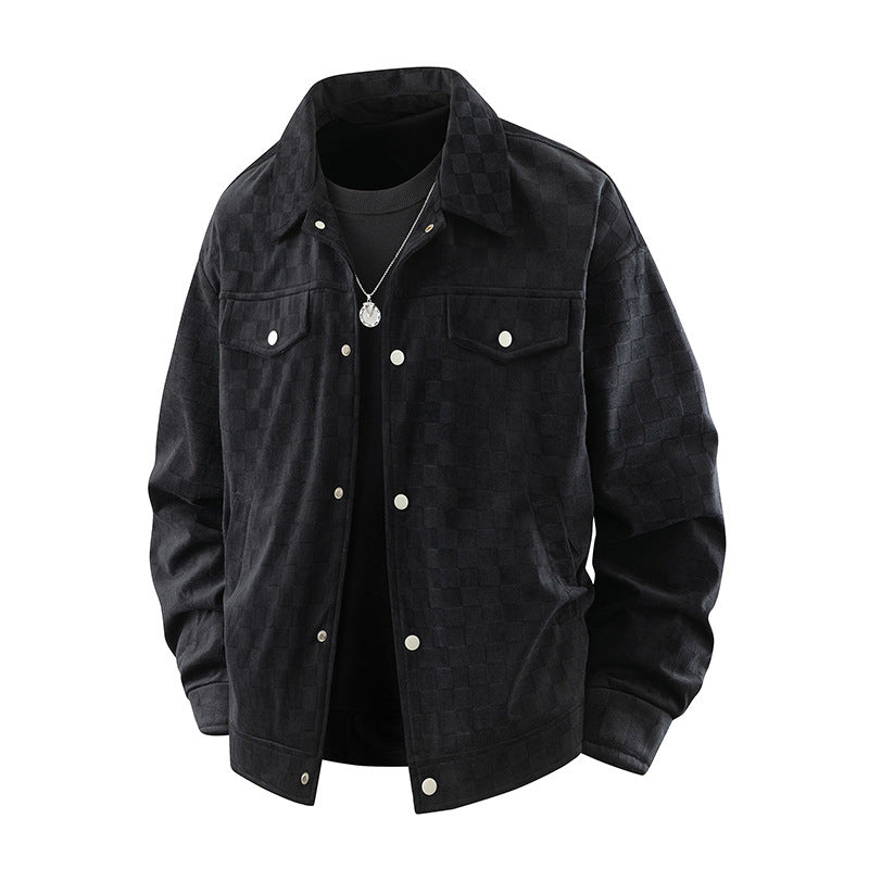 Men's Fashion Jacket with Check Pattern