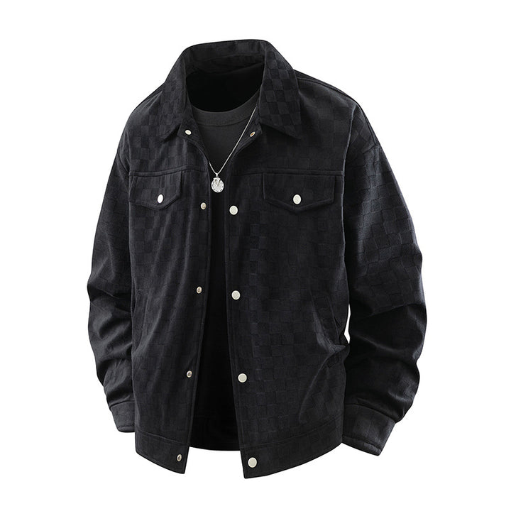 Men's Fashion Jacket with Check Pattern