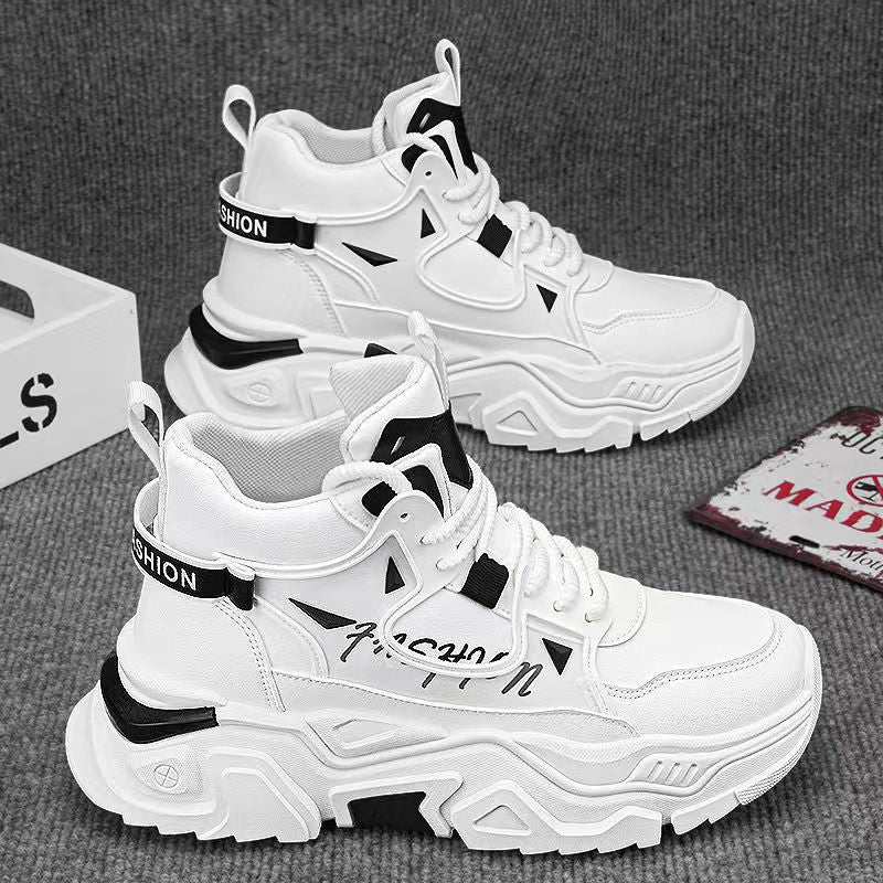 Women's Sporty High-Top Sneakers with Fashionable Toe Cap and Non-Slip Sole Mune Fashion