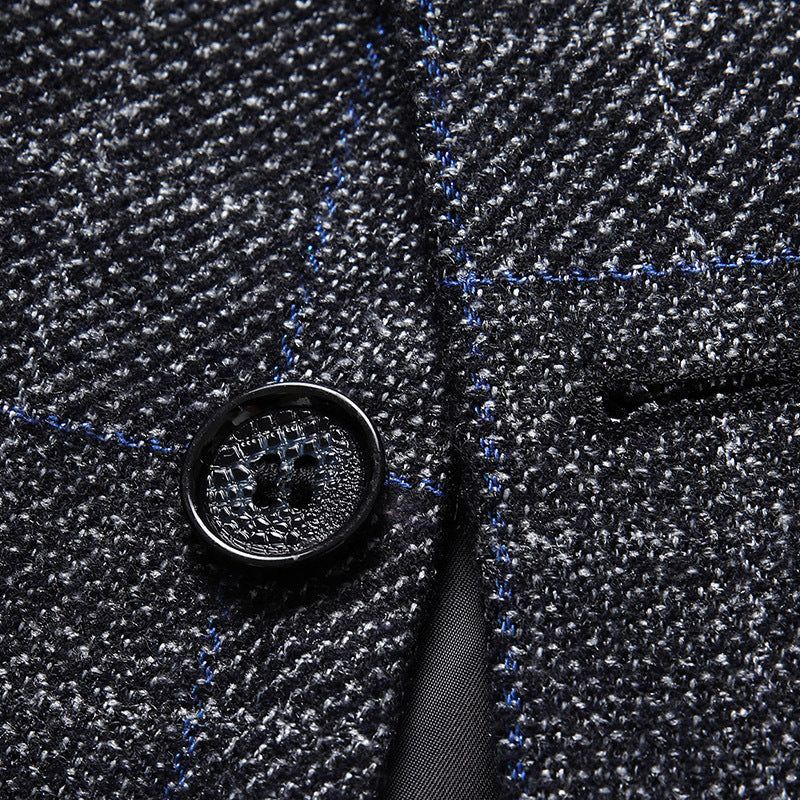 Men's Tailored Business Blazer with Glencheck and Light Lining Mune Fashion