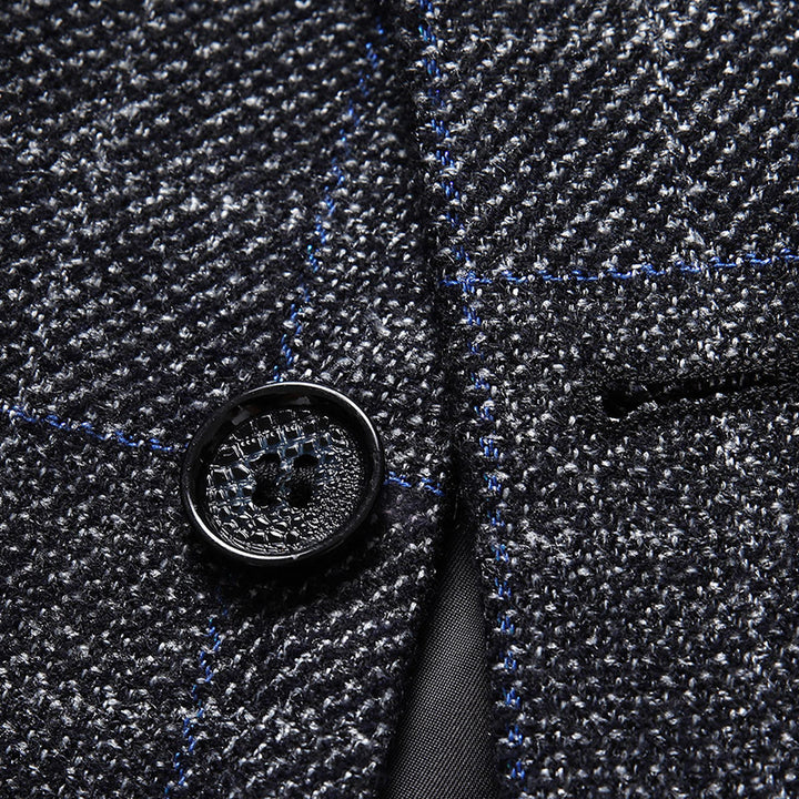 Men's Tailored Business Blazer with Glencheck and Light Lining Mune Fashion