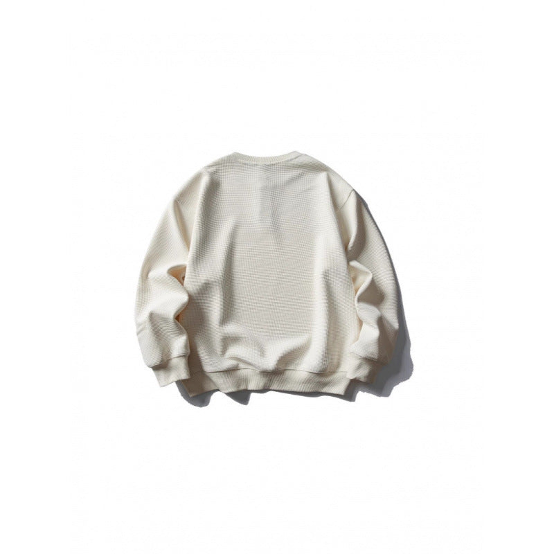Unisex Waffle Knit Henley Sweatshirt in Oversize Cut with Button Placket Mune Fashion