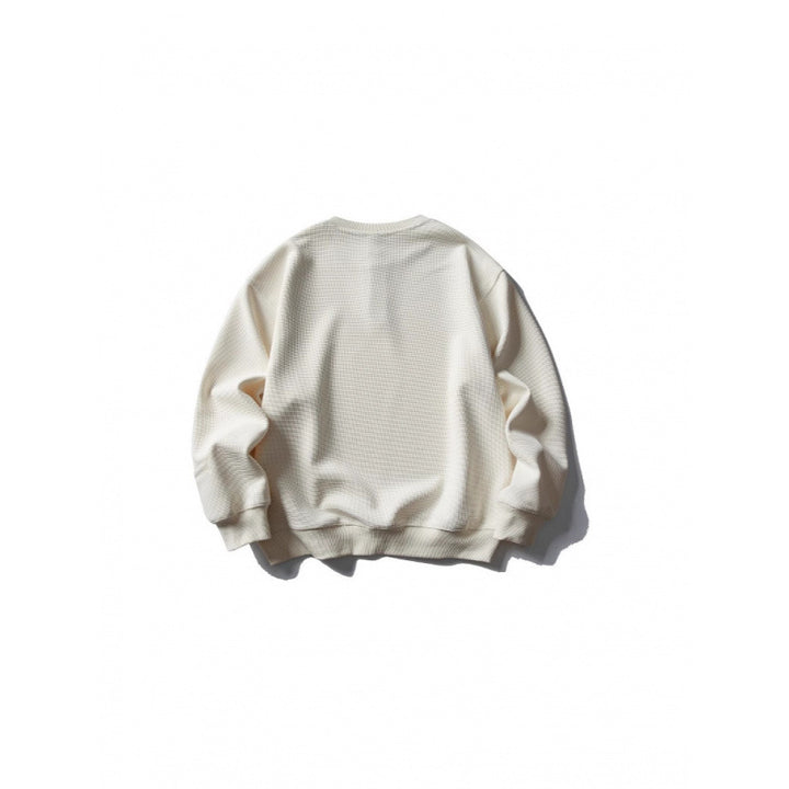 Unisex Waffle Knit Henley Sweatshirt in Oversize Cut with Button Placket Mune Fashion
