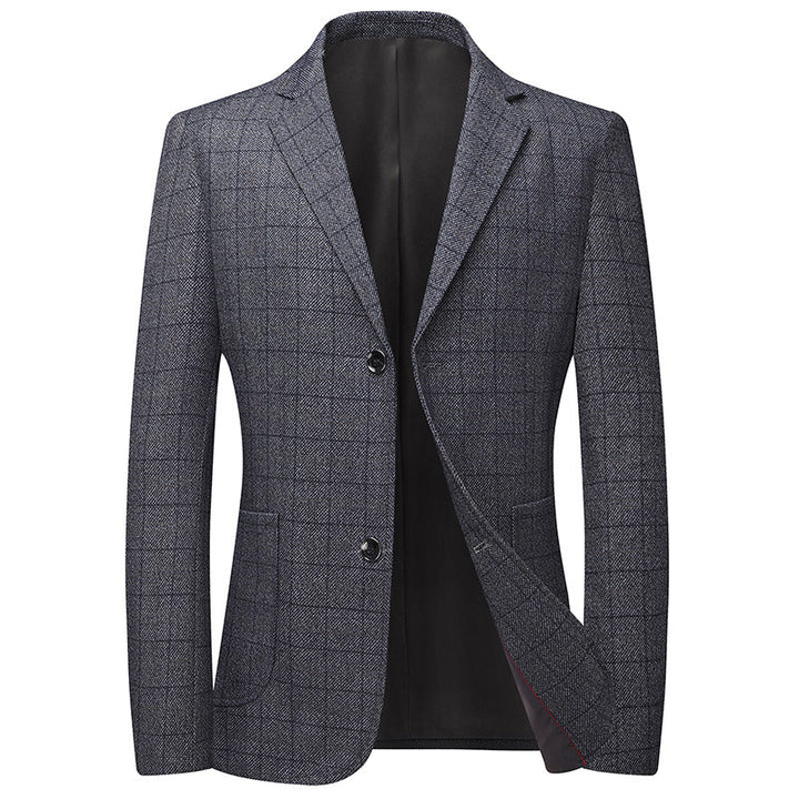 Men's Checkered Wool Blend Blazer with Light Unlined Construction and Welting Pockets Mune Fashion