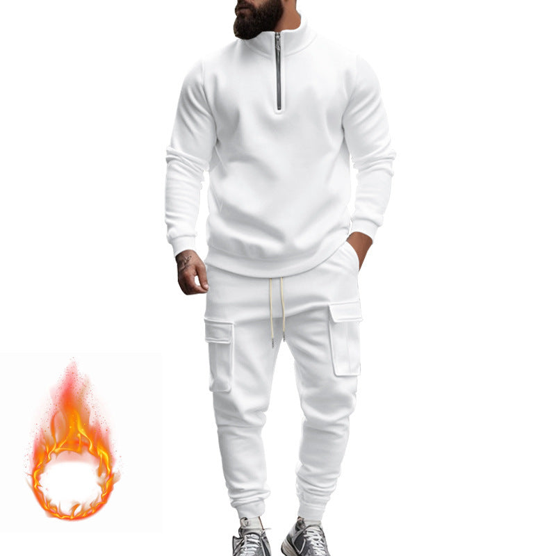 Men's knit training set with half zip, cable knit sweater and drawstring joggers Mune Fashion