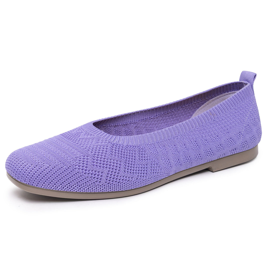 Women's knitted ballerina slip-on comfort ballerina with seamless sock entry and flexible lightweight sole Mune Fashion