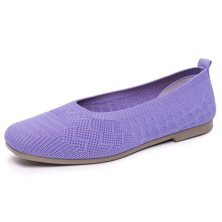 Women's knitted ballerina slip-on comfort ballerina with seamless sock entry and flexible lightweight sole Mune Fashion