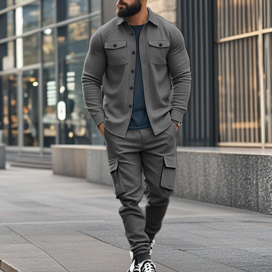 Men's nan Overshirt jacket in urban utility look with patch chest pockets Mune Fashion