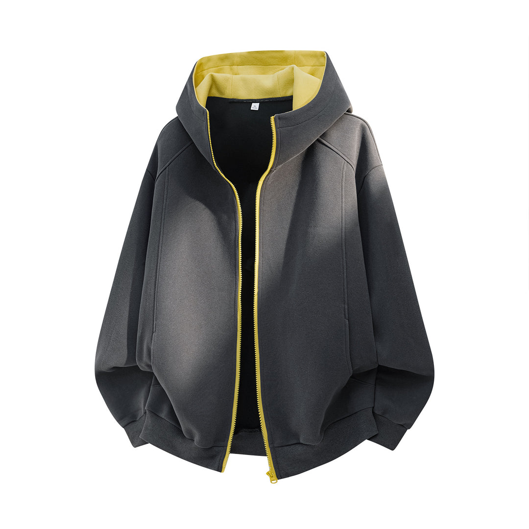 Unisex Wide Hooded Jacket with Double-Layered Hood and Concealed Zipper Mune Fashion
