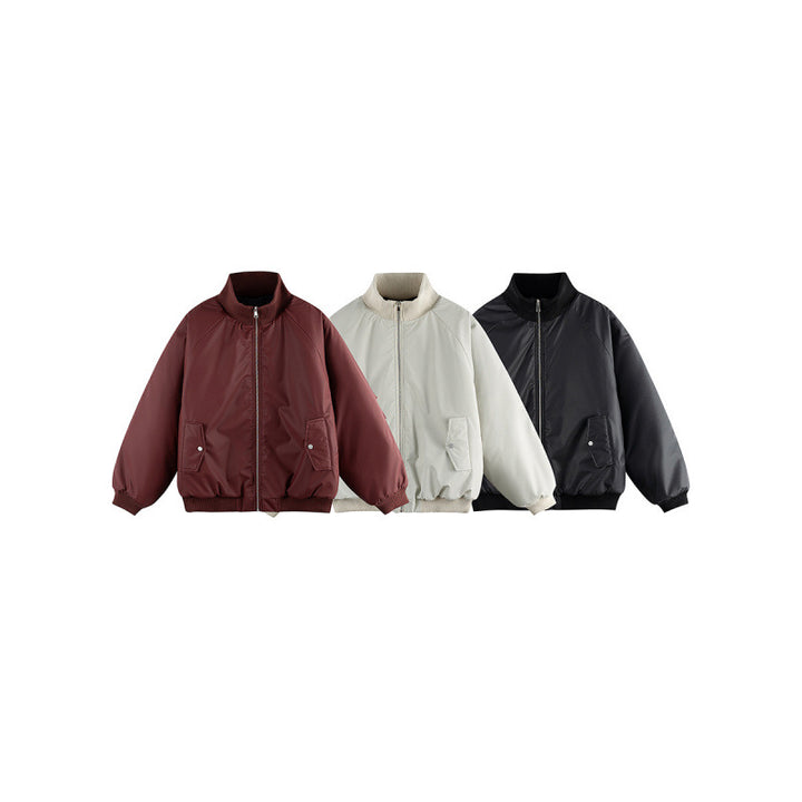 Unisex Boxy Transition Bomber Jacket with Stand Collar and Flap Pockets Mune Fashion