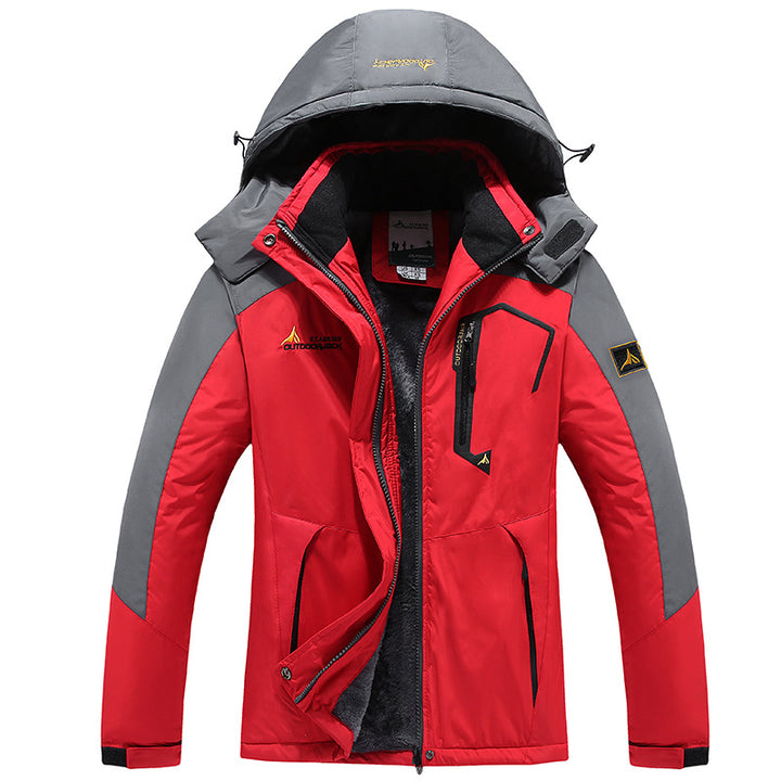 Men's three-layer thermo trekking jacket with removable hood and high-pile fleece lining Mune Fashion