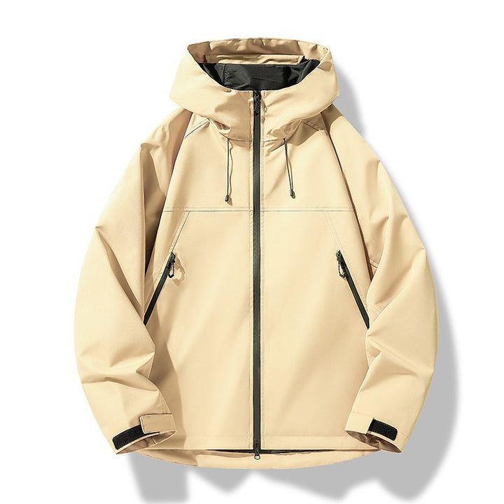 Men's Lightweight Two-Tone Softshell Hoodie Jacket with Hood, Zipper Pockets and Elastic Hem Mune Fashion