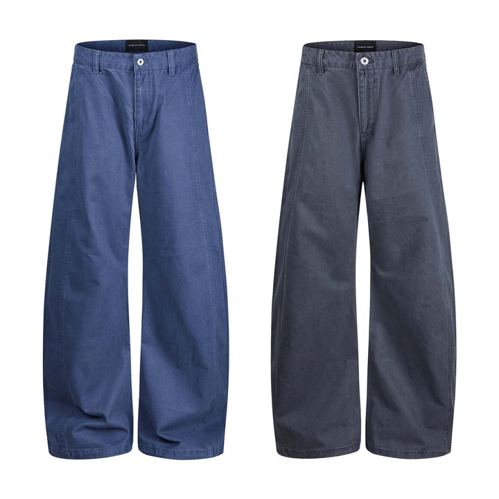 Women's wide ankle-length trousers with high waist made of cotton denim Mune Fashion