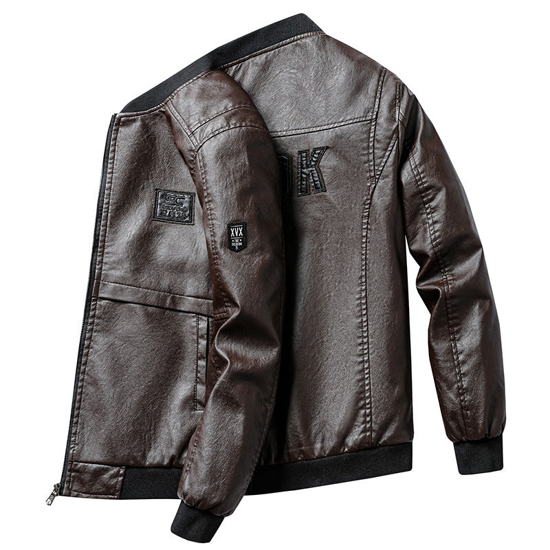 Men's Fashion Faux Leather Bomber Jacket Mune Fashion 1787738231
