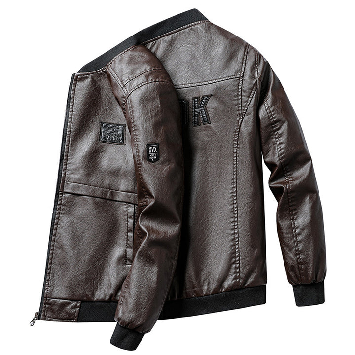 Men's Fashion Faux Leather Bomber Jacket Mune Fashion 1787738231