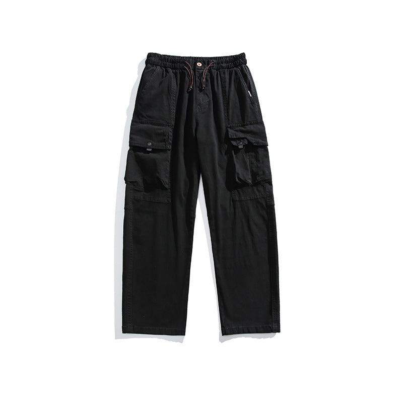 Men's Lightweight Utility Cargo Pants made of Cotton Blend with Elastic Waistband, Drawstring, and Multiple Pockets Mune Fashion