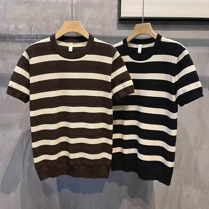 Men's Stylish Short Sleeve Striped T-Shirt Mune Fashion