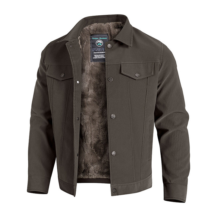 Men's Stylish Fleece Jacket with High Collar and Elegant Design Mune Fashion