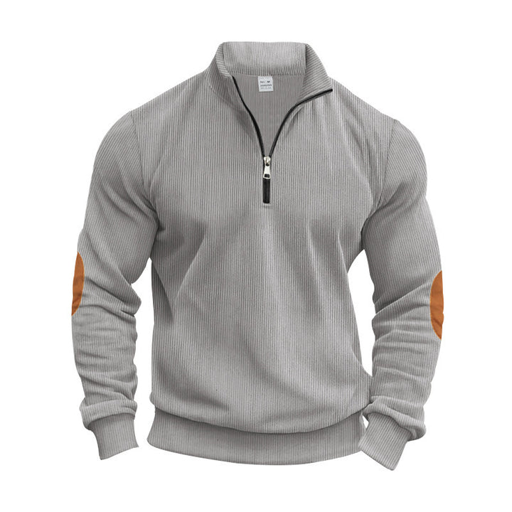 Men's sporty sweater with stand-up collar and zipper Mune Fashion