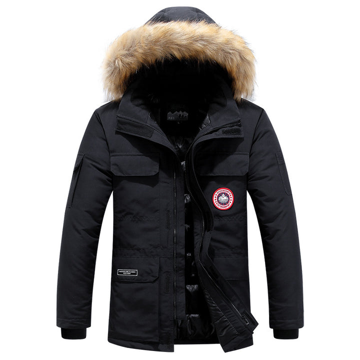 Men's Thermal Insulating Winter Parka with Faux Fur Hood and Functional Lining Mune Fashion