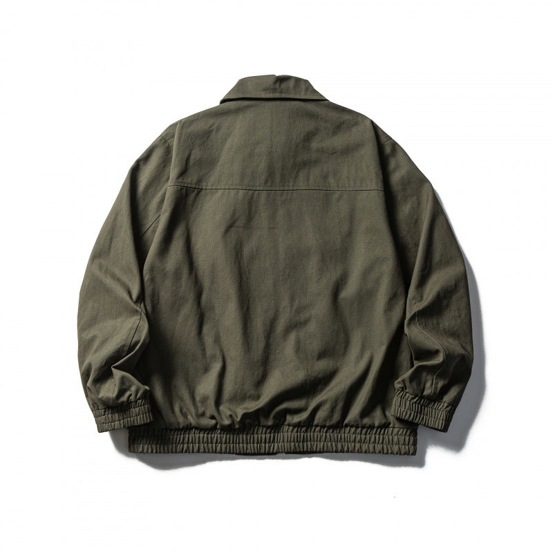 Men's Boxy Canvas Blouson with full zip and elastic cuffs Mune Fashion