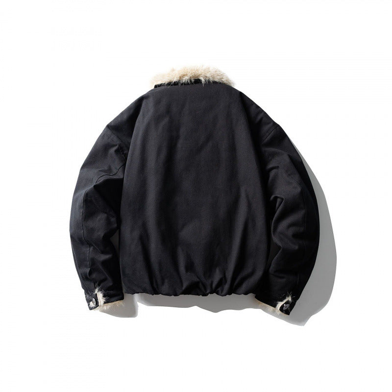Men's short jacket in boxy bomber style with teddy trim and thermal lining Mune Fashion