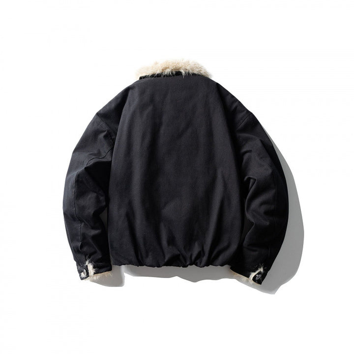 Men's short jacket in boxy bomber style with teddy trim and thermal lining Mune Fashion