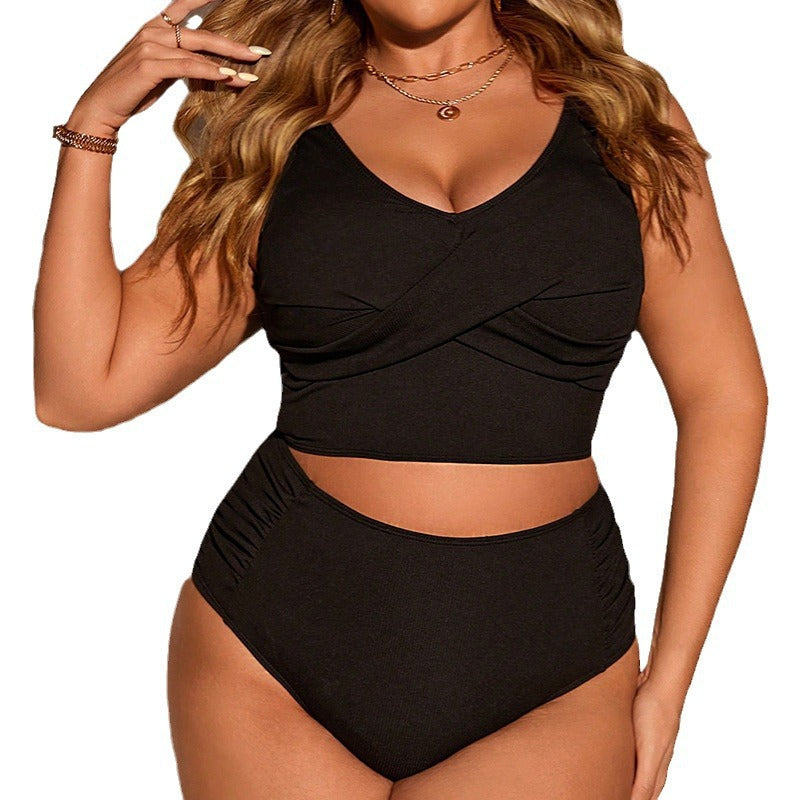 Ladies two-piece swimsuit with high waist and wrap design Mune Fashion