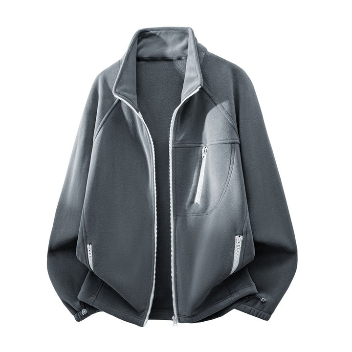 Unisex functional microfleece performance jacket with stand-up collar, chest zipper and ergonomic raglan sleeves Mune Fashion