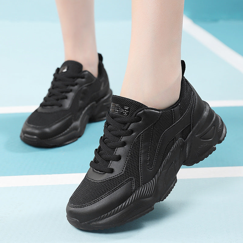 Women's cushioned leisure platform sneakers with padded comfort collar, breathable mesh, and non-slip profile Mune Fashion