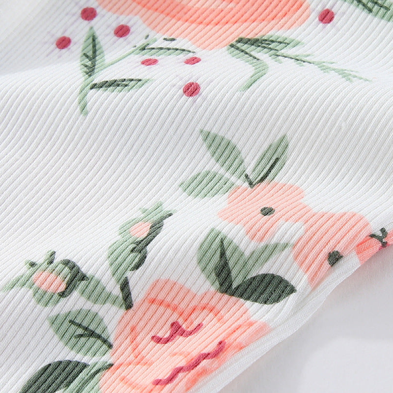 Girls Flared Leggings with Floral Patterns Mune Fashion