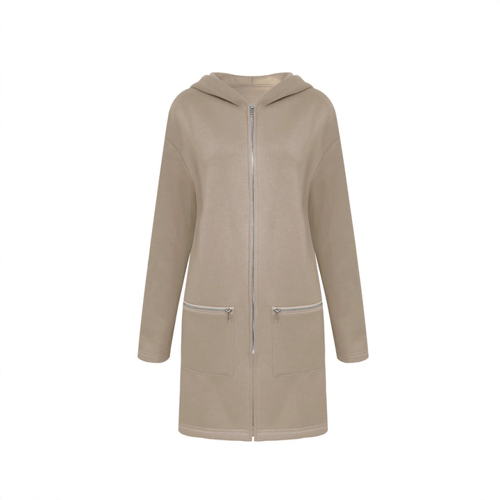 Women's Longline Transitional Jacket with Full Zipper and Zipper Pockets Mune Fashion