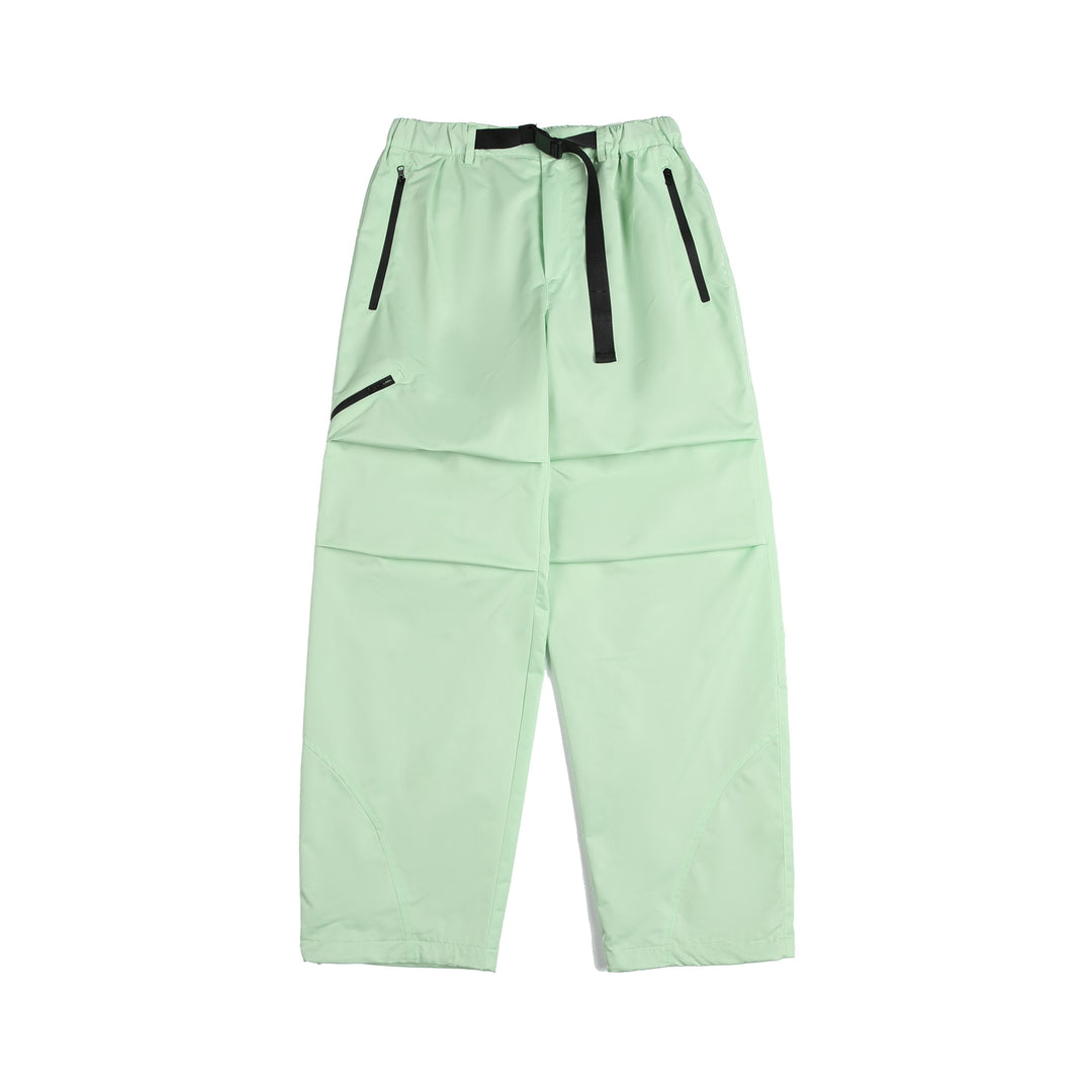 Unisex Technical Cargo Capri Pants with Elastic Waistband, Integrated Belt and Waterproof Zippers Mune Fashion