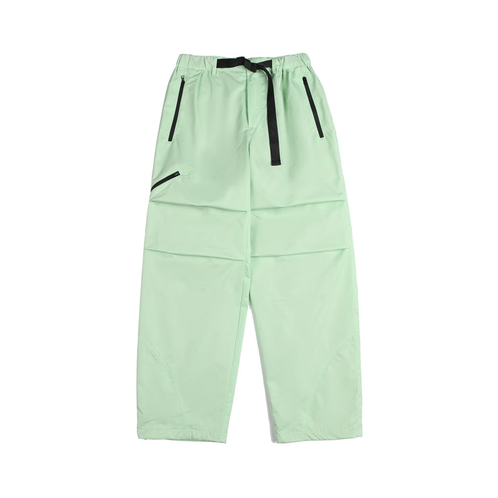 Unisex Technical Cargo Capri Pants with Elastic Waistband, Integrated Belt and Waterproof Zippers Mune Fashion