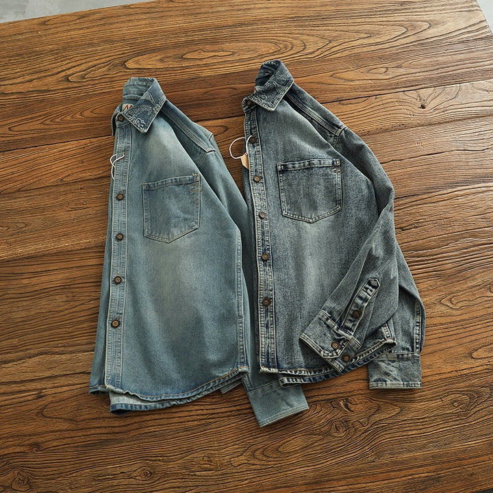 Men's Denim Shirt Jacket with Chest Pockets Mune Fashion