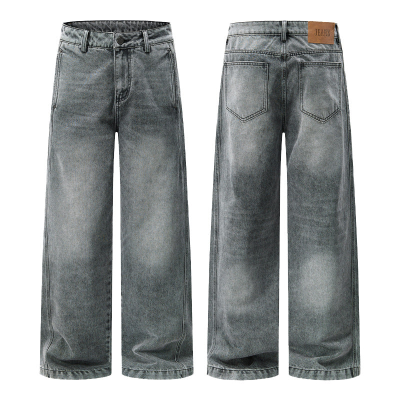 Men's Ultra Wide Contrast Stitch Denim Pants in Palazzo Cut Mune Fashion