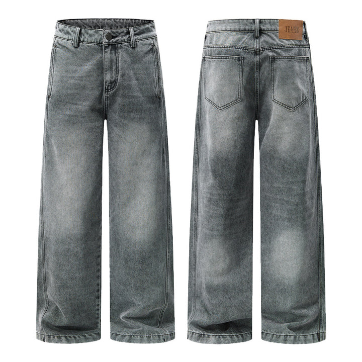 Men's Ultra Wide Contrast Stitch Denim Pants in Palazzo Cut Mune Fashion
