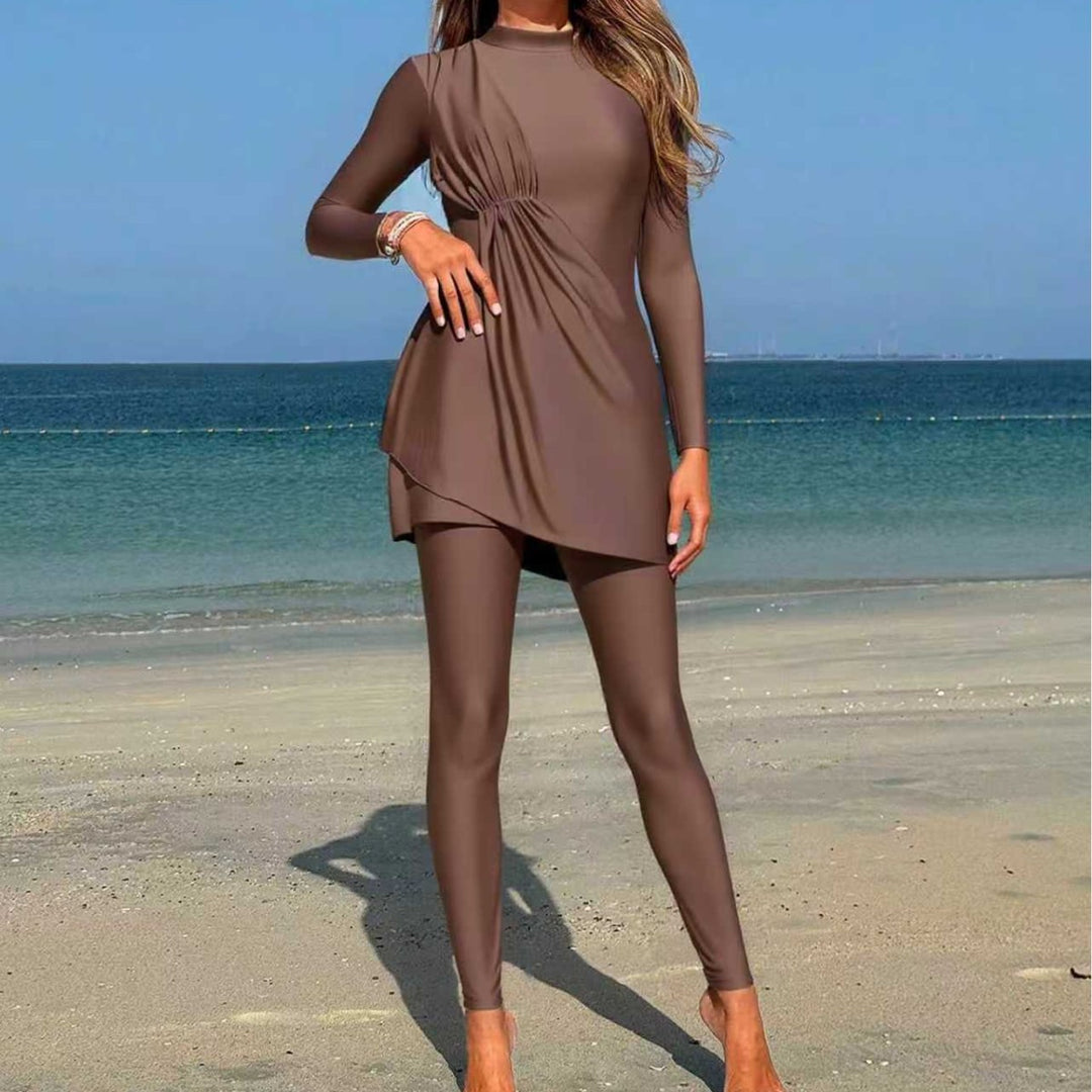 Ladies' Stylish Sport Swimsuit with Asymmetrical Skirt Mune Fashion