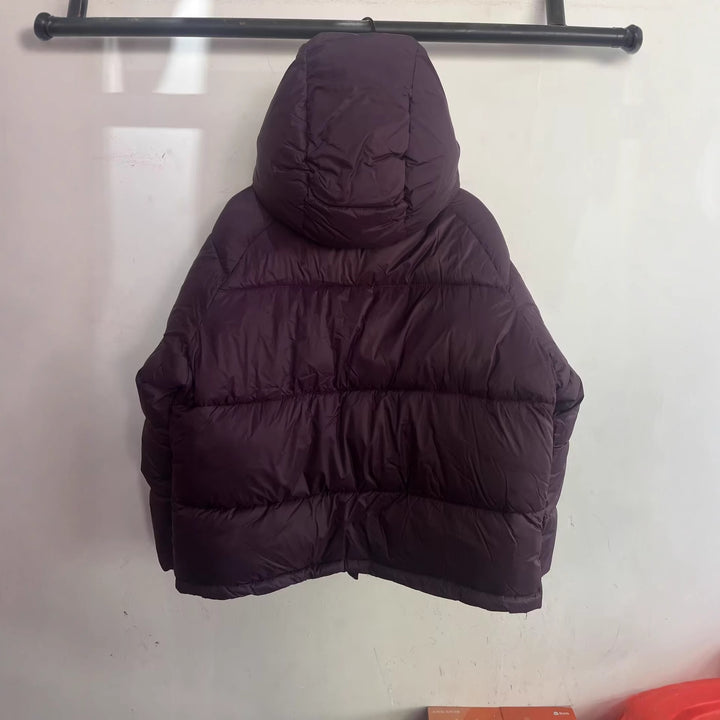 Women's Boxy Quilted Jacket with High Collar, Hood and Concealed Fastening Mune Fashion