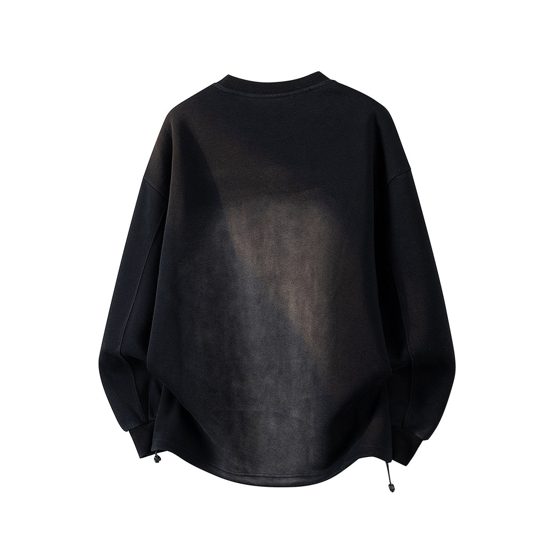 Men's Oversize Sweatshirt with Allover Print, Round Neckline & Drawstring Hem Mune Fashion