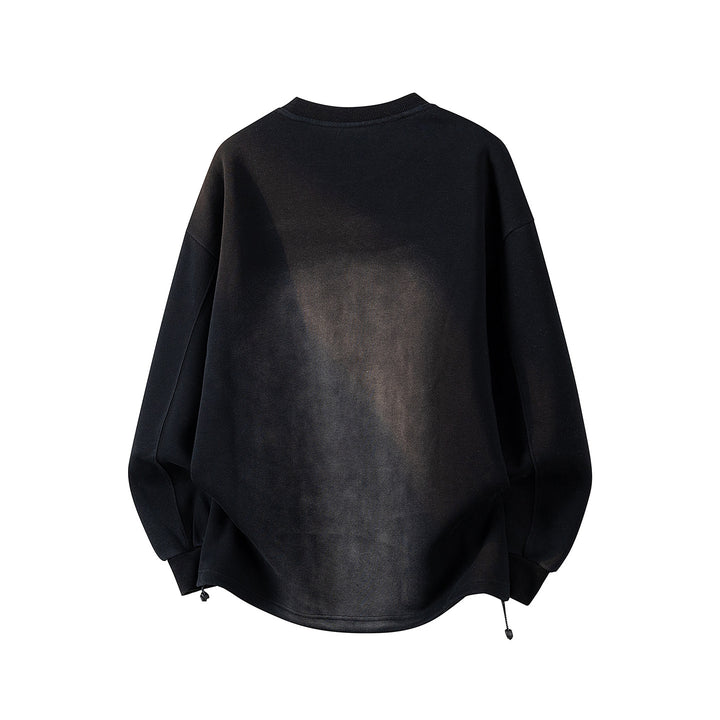 Men's Oversize Sweatshirt with Allover Print, Round Neckline & Drawstring Hem Mune Fashion